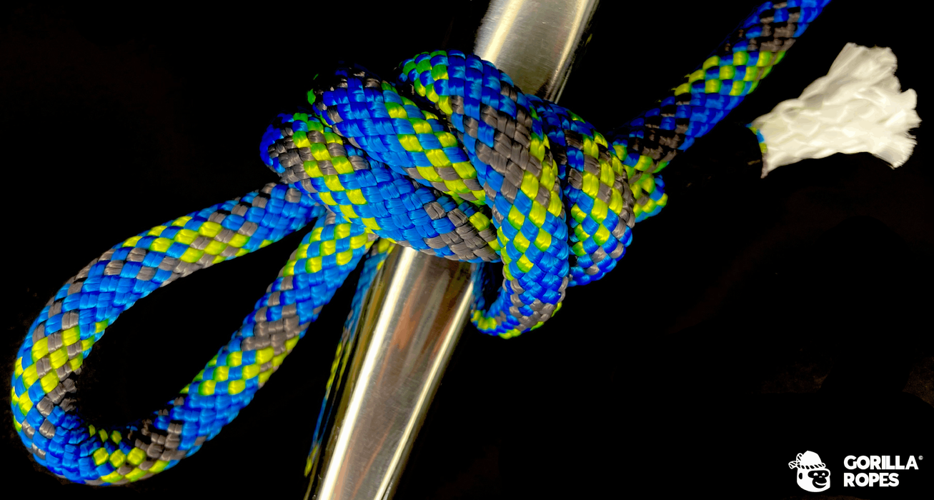 Ecoute Grand-voile/Génois - ÂME POLYESTER + GAINE POLYESTER 32 FUSEAUX 6 mm Bleue fil couleur