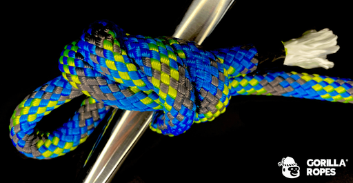 Ecoute Grand-voile/Génois - ÂME POLYESTER + GAINE POLYESTER 32 FUSEAUX 10 mm Bleue fil couleur