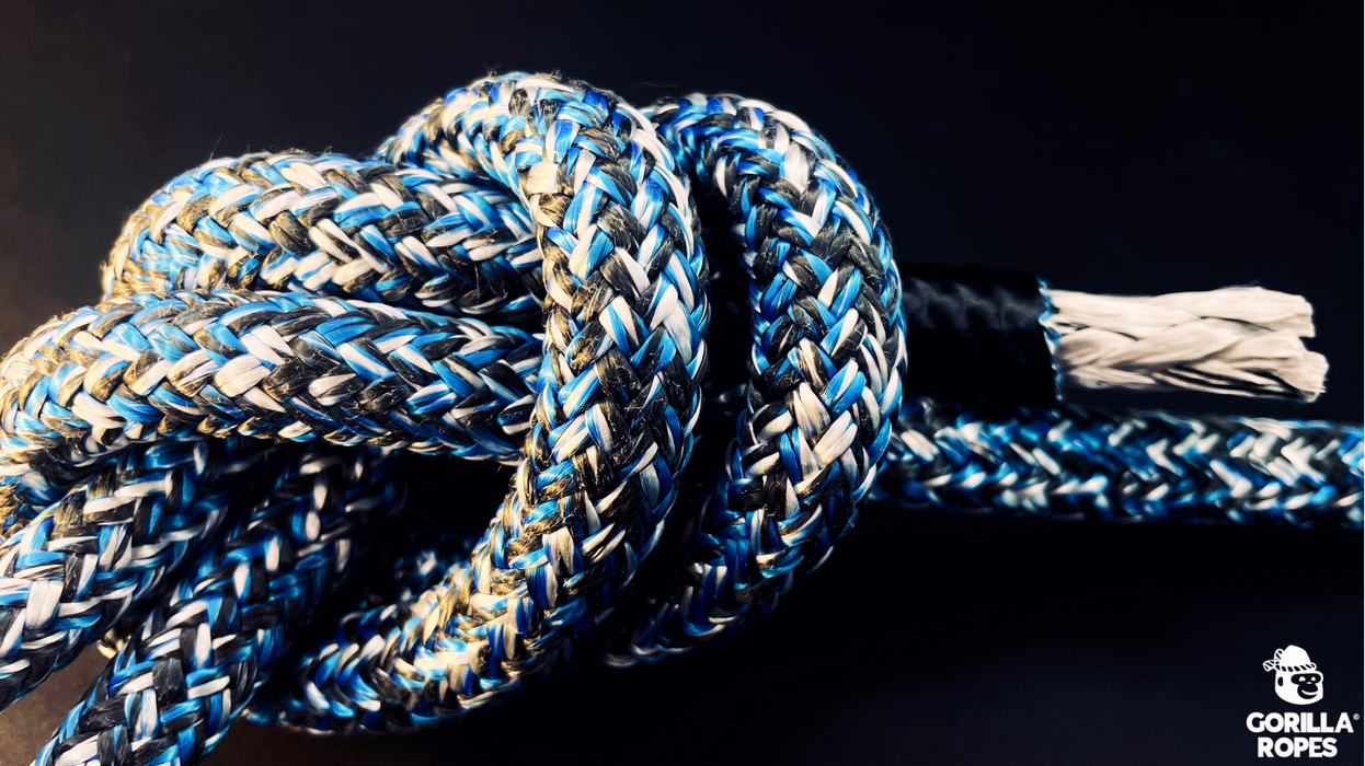 Ecoute spi compétition ÂME DYNEEMA© SK99 + GAINE MIXTE TECHNORA© / POLYESTER / HMPE Noir Bleu Gris